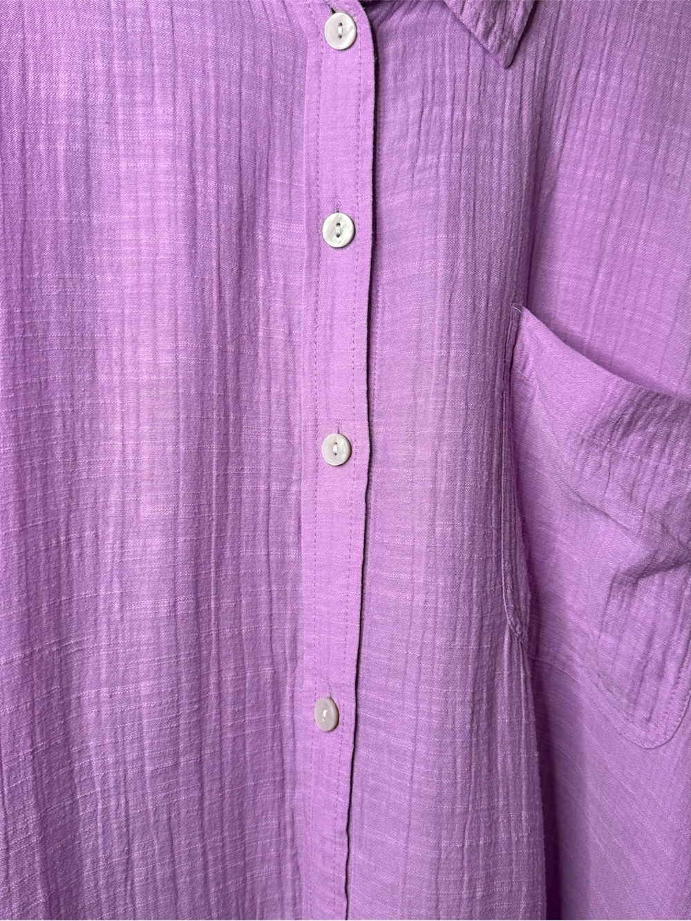 American Eagle Outfitters Lavender Oversized Button-Up Shirt - Picture 3 of 9